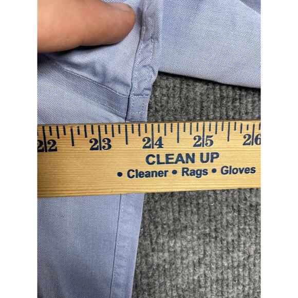 Izod Button Down Dress Shirt Men's 16.5 34 Blue Long Sleeve 80's 2-Ply Pinpoint - Picture 7 of 10